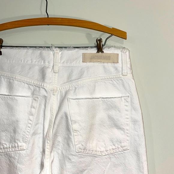 NWT JACQUEMUS LE CHOUCHOU Le de Nîmes Linon High Rise Straight Jeans White Denim - Picture 9 of 13